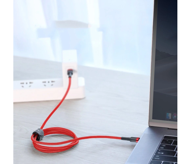 Baseus Kabel USB-C - USB-C PD QC 60W 3A 480Mb/s 1m czarno-czerwony - 1502028 - zdjęcie 2